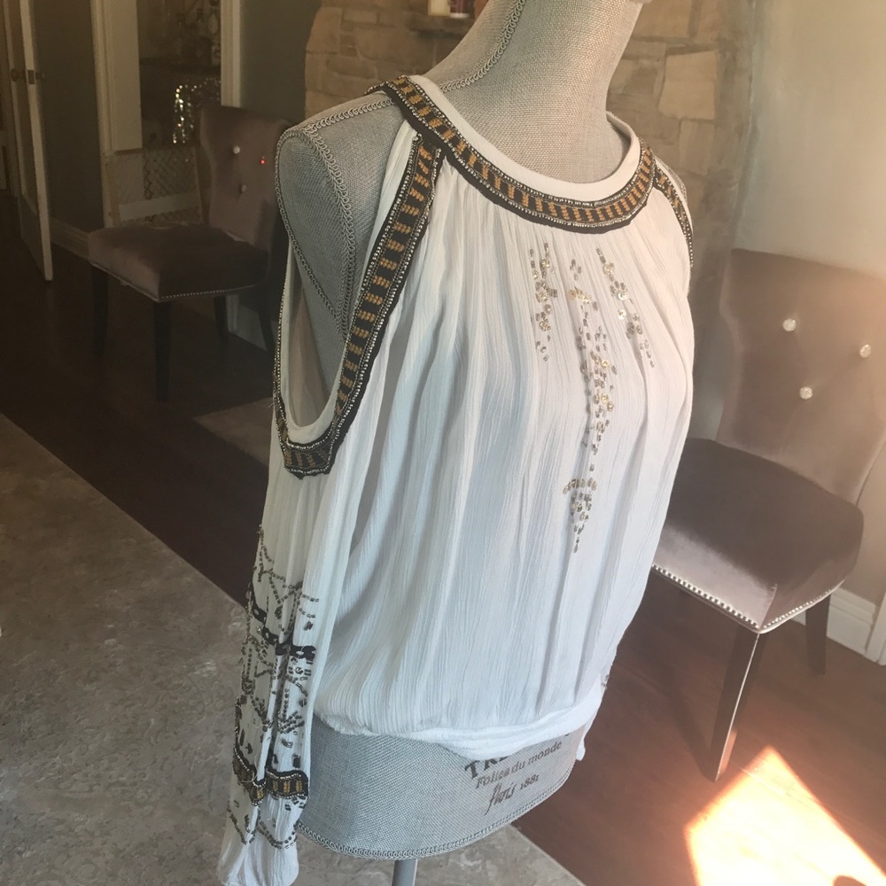 Free People beaded blouse size XS